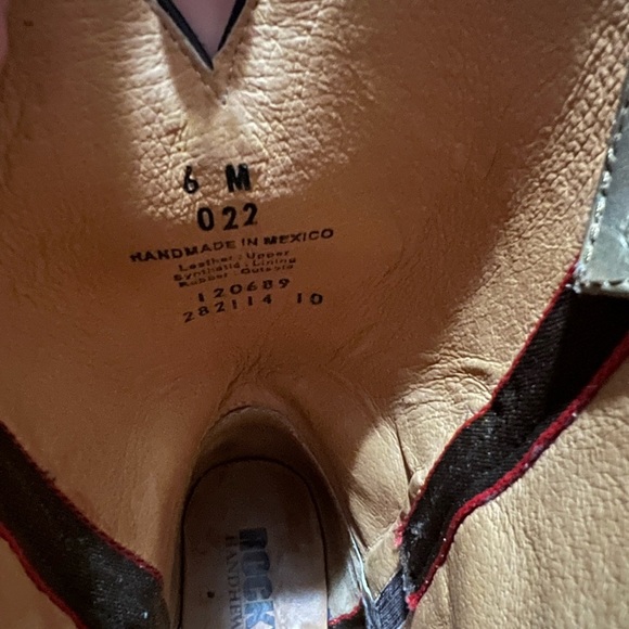 ROCKY HANDMADE Leather Western Cowgirl Boots-Brown Size 6 - Picture 9 of 14